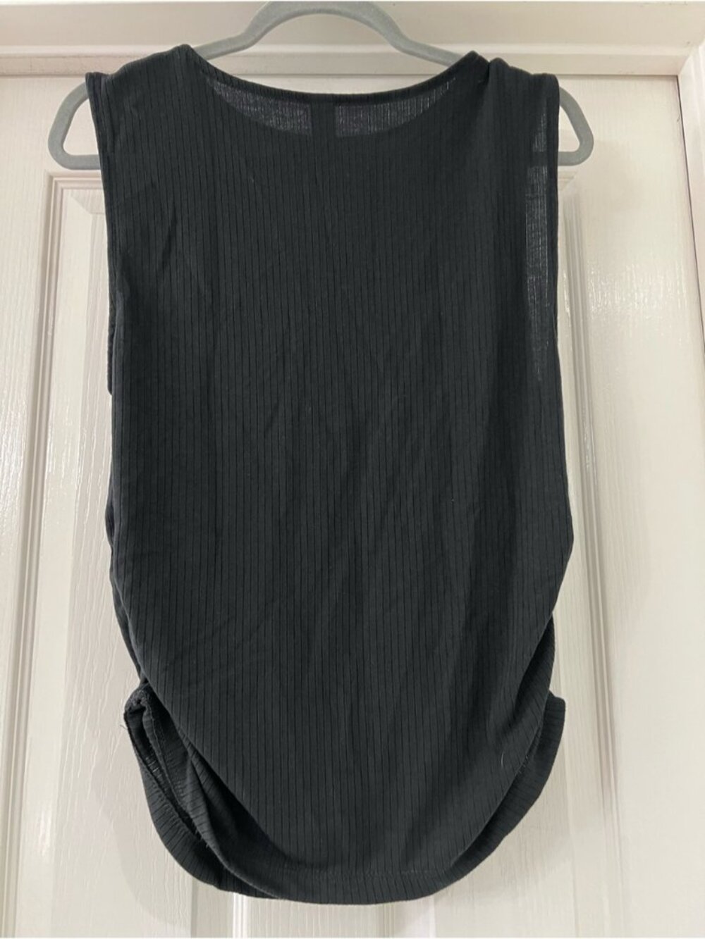 Black Ribbed Sleeveless Tank Top